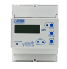 EELPM30D02KNX ENERGY METER THREE WITH TA – COMPACT This Energy-meter provides the essential measurement capabilities required to monitor a three phase electrical installation.

• Three-phases digital energy meter with connection by CT …/1 A up to 2000/1 A or by CT …/5 A up to 10.000/5 A 0.01-1(6) A – 2 Tarif

• LCD display and 3 push-button keys (to read Energies, V, I, PF, F, P, Q and to configure some parameters)

• 1 Push button and 1 LED dedicated to KNX.

• Display with 8 digits.

• Self supplied (by the input voltage itself).

•1 S0 pulse output proportional to Active Imported KWh

Device is intended to be installed on DIN rail. 1