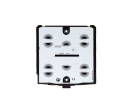 EENCS10A01KNX-3 CAPACITIVE SWITCH UP TO 10 CH.  -  WHITE CODE:CS10A01KNX-X
The KNX® 9025 switch range consists of 2 – 4 – 6 – 8 – 10 channels capacitive buttons. Each button can be configured to manage on/off commands, dimming, shutters and venetians control, scene recall and control, objects sequences etc;Device includes a 2 stage Room Temperature Controller with integrated PI to control heating and cooling equipments, valves, 2 and 4 pipes fan coils; etc..Device has an embedded temperature sensor and a rear 2 poles connector con gurable as digital or analog input; It’s possible to connect an additional NTC temperature probe (eelectron codes TS01A01ACC or TS01B01ACC – not included) to perform a direct temperature measurement.
9025 range has a RGB led bar on the front side in order to visualize feedbacks or other values available over the KNX bus (function available on the RGB range).Devices are available in 2 ranges: STANDARD and RGB; each range may have glasses in CUSTOM version. Using glasses in CUSTOM version is possible to light up custom and interchangeable icons matching with the associated function.The 9025 KNX® range is mounted in 2 module box and is compliant with main standards (British, German, Italian, etc).Device is equipped with KNX communication interface. 1