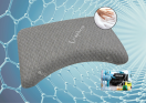 201900001112 KUSSEN GRAPHENE SHOULDER PILLOW L 
The Shoulder pillow fits perfectly around everyone's shoulders.

The Graphene Shoulderpillow is specially built to support shoulders and neck in every sleeping position, preventing neck and shoulder pain. The perforations in the pillow ensure a constant supply of fresh air, which contributes to good hygiene.
The Graphene Shoulderpillow is available in several heights and is suitable for stomach, side and back sleepers.

Relaxed sleep, No stress!

Graphene fabric with carbon is anti-static.
 This prevents negative influences such as stress and tension, built up by electrical influences during our night's sleep, from accumulating in our body, but are quickly dissipated.

 Graphene's superior conductivity influences the temperature in our bed at night. Graphene checks the body temperature in such a way that we are never too cold or too warm in bed.

Enjoy tension-free sleep in High-Tech comfort… .Wake up relaxed! Graphene