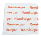 1082000161 ECO - Doner zakjes 16x16cm - tekst "Hamburger" oranje - 2x1000st ECO - Doner zakjes 16x16cm - tekst "Hamburger" oranje - 2x1000st  Hamburger zakjes