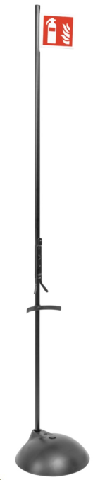 11900067 Staander zwart met pictogram - montage aan cilinder Staander zwart met pictogram - montage aan cilinder Staander met vlag montage cilinder