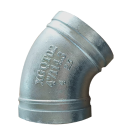 60000053 GBG 2 1/2" Groef Bocht 45° GALVA 2 1/2" DN65 Groef bocht 45° 2 1/2" GALVA FM gekeurd bocht 45gr galva